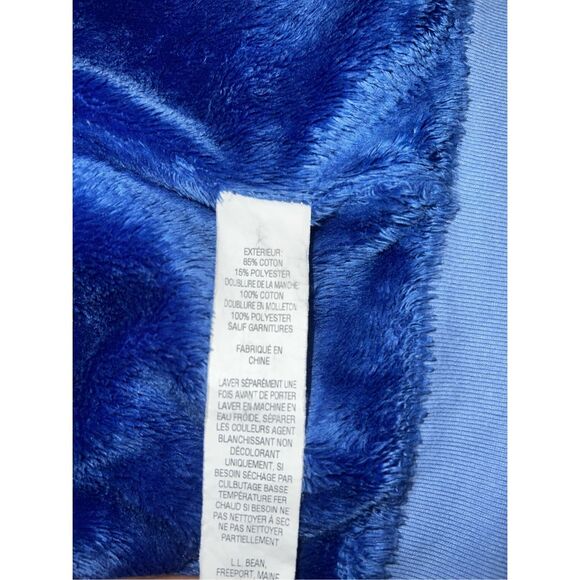 LL Bean Kids girls medium 10/12 Hoodie Sweatshirt Fleece Lined Blue Camo WARM - Picture 5 of 7